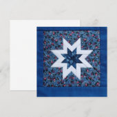 blue quilt star - uitnodiging (Voorkant / Achterkant)