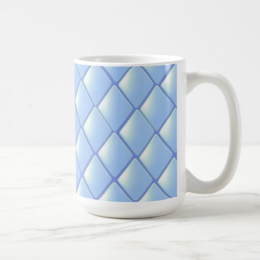 Blue Quilted Diamond Pattern Koffiemok (Rechts)