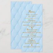 Blue Quilted Royal Storybook Princess Party Menu (Voorkant / Achterkant)