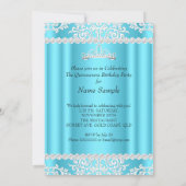 Blue Quinceanera 15th Birthday Party Tiara 2 Kaart (Achterkant)