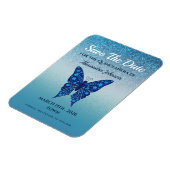 Blue Quinceanera Birthday Save the Date Magneet (Linkerzijde)