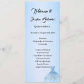 Blue Quinceanera double side program card  Programmakaart (Voorkant)
