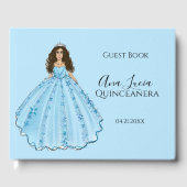 Blue Quinceanera Dress Illustration Guest Book Gastenboek (Voorkant)