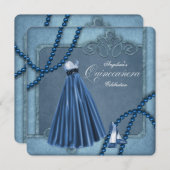 Blue Quinceanera Kaart (Voorkant / Achterkant)