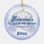 Blue Quinceanera Keepomwille Kerstversiering Keramisch Ornament (Voorkant)