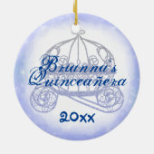 Blue Quinceanera Keepomwille Kerstversiering Keramisch Ornament (Achterkant)
