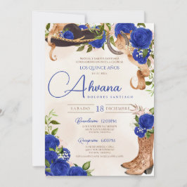 Blue Quinceanera Rozen  Charro Western Kaart
