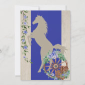 Blue Quinceanera Rustic Western Charro Kaart (Achterkant)