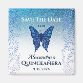 Blue Quinceanera Save the Date Invitation Magneet (Voorkant)