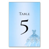 Blue Quinceanera Table Number Card Kaart (Achterkant)