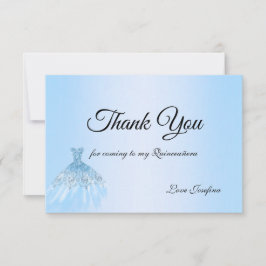 Blue Quinceanera Thank You Card Bedankkaart