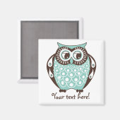 Blue Quirky Tawny Owl  Magnet (Voorkant / Achterkant)