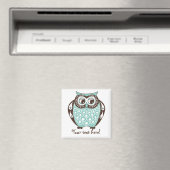 Blue Quirky Tawny Owl  Magnet (Insitu (Vaatwasser))