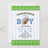 Blue Quirky Touchdown Boy Baby shower Kaart (Voorkant)