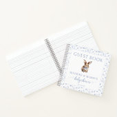 Blue rabbit baby shower gastenboek cadeau notitieb notitieboek (Binnen)