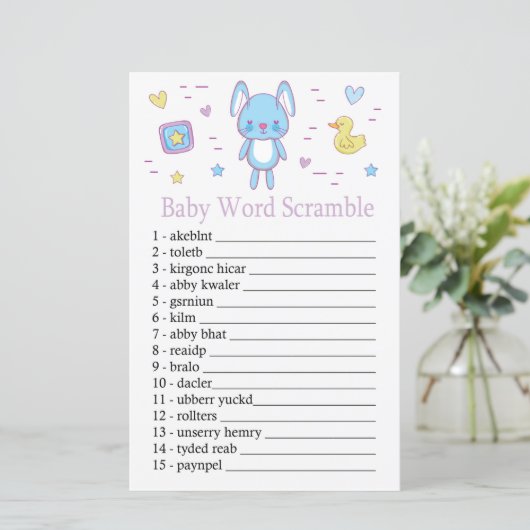 Blue Rabbit Baby word scramble game (Staand voorkant)