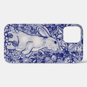 Blue Rabbit Bunny Floral Delft Dedham Animal Case-Mate iPhone Case (Achterkant (horizontaal))