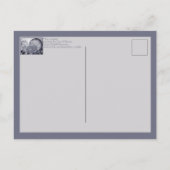 Blue Rabbit Bunny still Life Painting Dedham Bord Briefkaart (Achterkant)