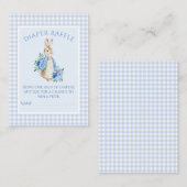 Blue Rabbit Diaper Raffle Baby shower Informatiekaartje (Voorkant / Achterkant)