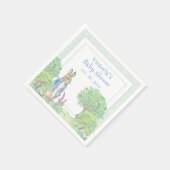 Blue Rabbit Gingham Waterverf Baby shower Servet (Hoek)