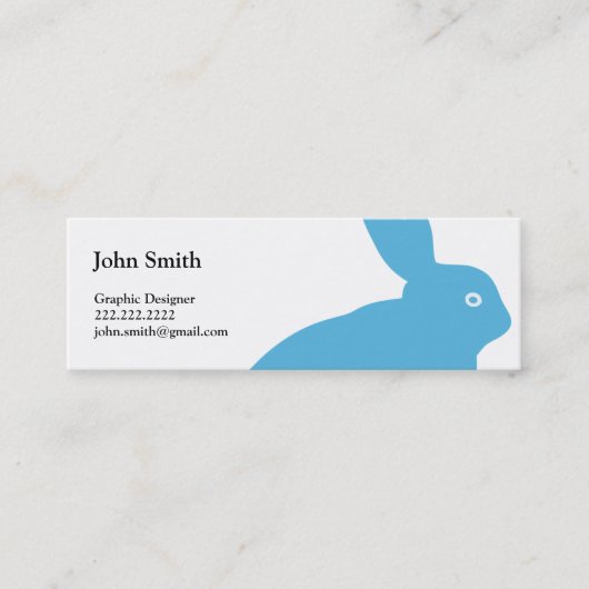 Blue Rabbit Graphic Designer Mini Visitekaartje (Voorkant)