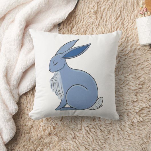 Blue Rabbit Kussen (Deken)