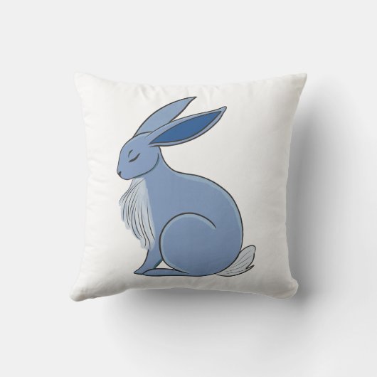 Blue Rabbit Kussen (Achterkant)