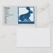 Blue Rabbit op Abstract Visitekaartje (Voorkant / Achterkant)