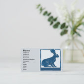 Blue Rabbit op Abstract Visitekaartje (Staand voorkant)