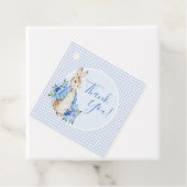 Blue Rabbit Plaid Waterverf Baby shower Bedankjes Labels (In situ)