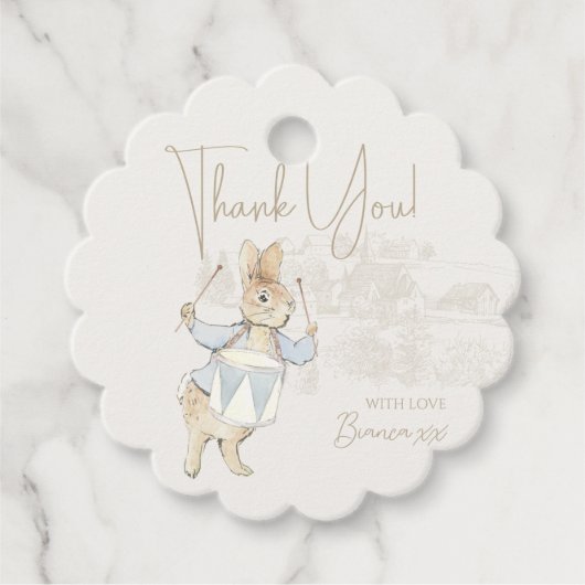 Blue Rabbit Some Bunny Baby Shower Bedankjes Labels (Voorkant)
