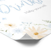 Blue Rabbit Somebunny Baby shower Drinken Poster (Hoek)