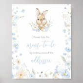 Blue Rabbit Somebunny Baby shower Envelope Station Poster (Voorkant)