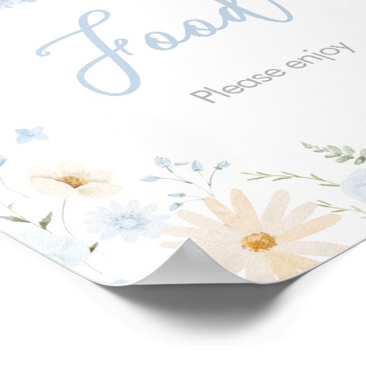 Blue Rabbit Somebunny Baby shower Eten Poster (Hoek)