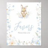 Blue Rabbit Somebunny Baby shower Favorieten Poster (Voorkant)