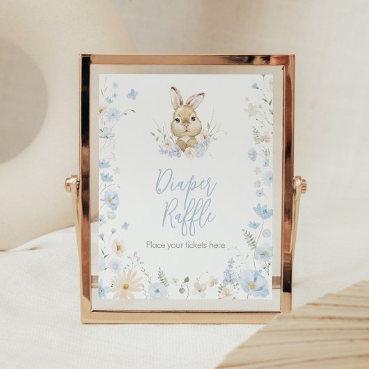Blue Rabbit Somebunny Baby shower Luier Raffle Poster
