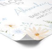 Blue Rabbit Somebunny Baby shower Welkom Poster (Hoek)