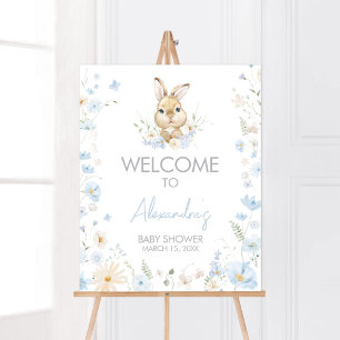 Blue Rabbit Somebunny Baby shower Welkom Poster