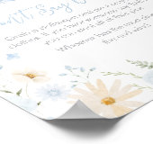 Blue Rabbit Somebunny Baby shower Zeg geen Baby Poster (Hoek)