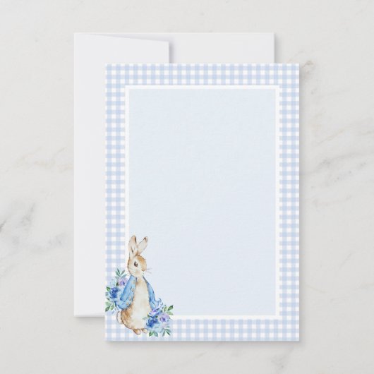 Blue Rabbit Waterverf Baby shower Bedankkaart (Achterkant)