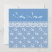 Blue Rabbits Baby Boy Shower nodigt uit Kaart (Achterkant)