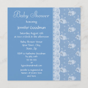 Blue Rabbits Baby Boy Shower nodigt uit Kaart