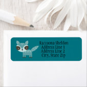 Blue Raccoon Aangepaste retour adreslabels Etiket (Insitu)