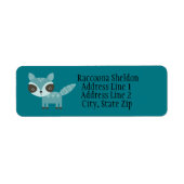 Blue Raccoon Aangepaste retour adreslabels Etiket (Voorkant)
