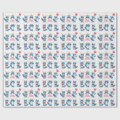 Blue Raccoon Verjaardagsviering Scene - Verjaardag Cadeaupapier (Vlak)