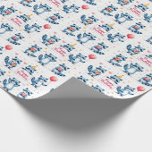 Blue Raccoon Verjaardagsviering Scene - Verjaardag Cadeaupapier (Hoek)