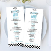 Blue Race Auto Baby shower Voedsel Menu