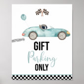 Blue Race Auto Gifts Verjaardagsfeestje Teken Poster (Voorkant)