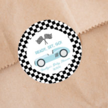 Blue Race Auto Klaar Set Go Baby shower Party Favo