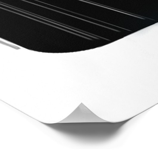 Blue Race-auto met gecheckte vlag Poster (Hoek)